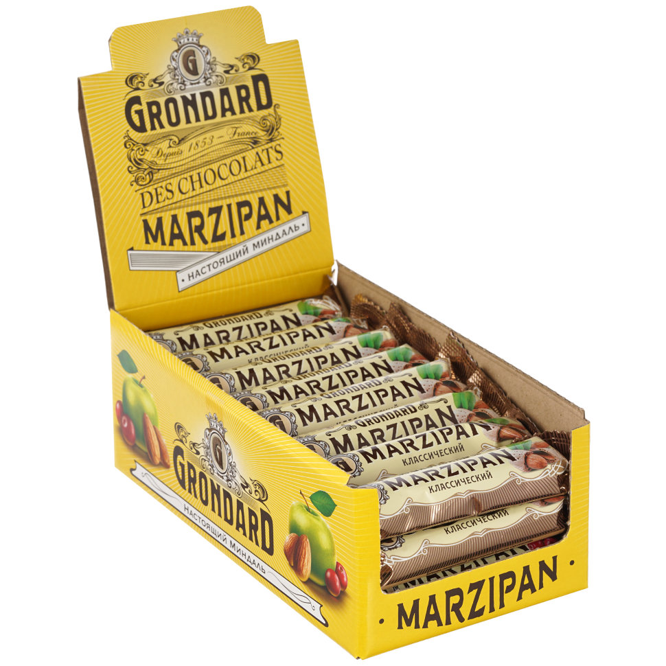  TM Grondard     (9389) Батончики глазированные Марципановые Классика, (24шт по 50г)      в Мегионе