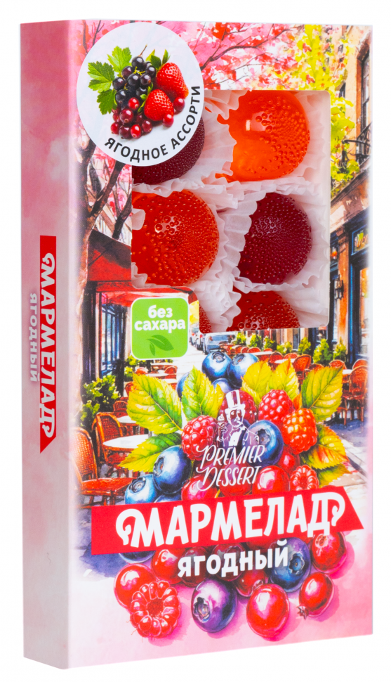  Мармелад Премиум Десерт ЯГОДНЫЙ (клюква, смородина,клубника) 200г в Мегионе