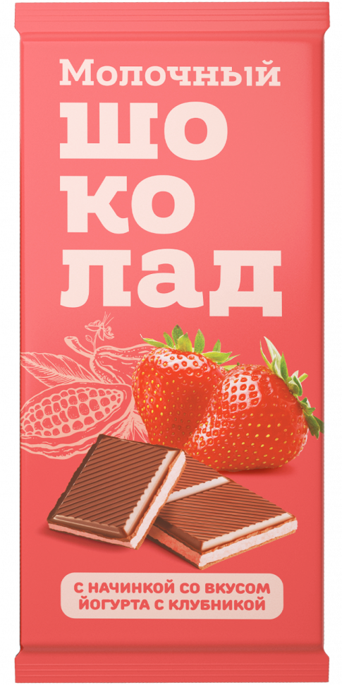  Меренга Шоколад молочный с начинкой Йогурт-Клубника,(блок 24шт по 80г)   в Мегионе