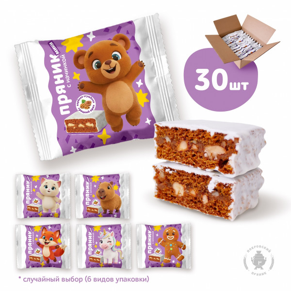 №2 Пряник МИНИ  коробка (30шт по 60г) в Мегионе